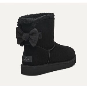 UGG Black Ankle Boots with Bow Detail